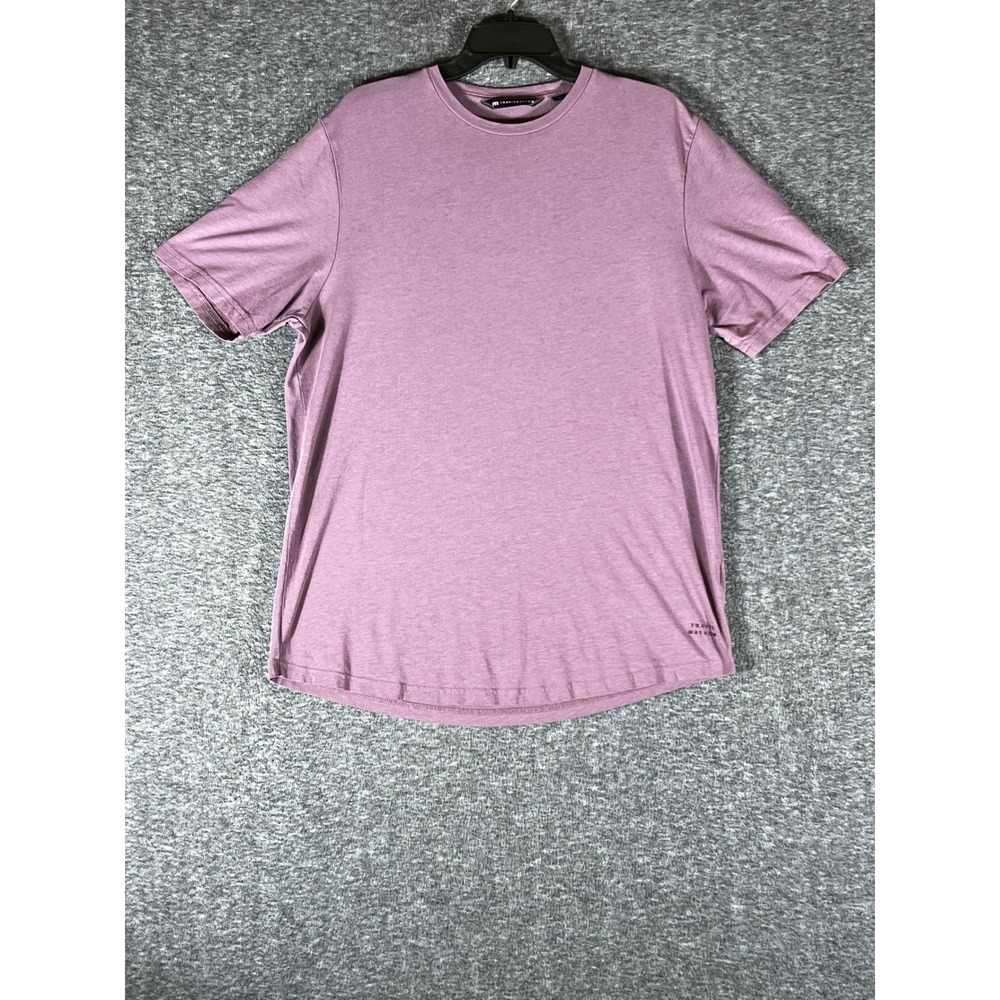 TravisMathew Mens Short Sleeve Crew Neck Curved Hem T-Shirt Mauve Purple Large